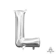 Letter L Silver - Air Filled Mini 16 inch - Anagram