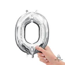 Letter O Silver - Air Filled Mini 16 inch - Anagram