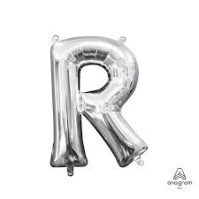 Letter R Silver - Air Filled Mini 16 inch - Anagram