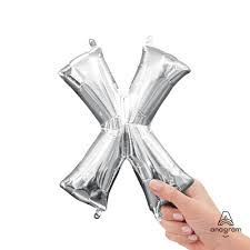 Letter X Silver - Air Filled Mini 16 inch - Anagram