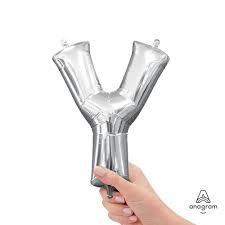 Letter Y Silver - Air Filled Mini 16 inch - Anagram