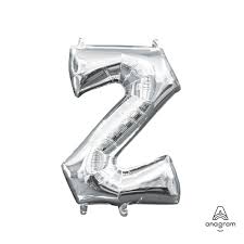 Letter Z Silver - Air Filled Mini 16 inch - Anagram