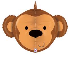 Dimensionals 3D Monkey balloon 27 inch Betallic