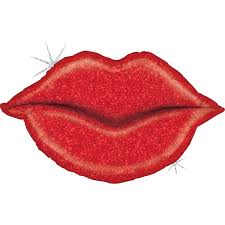 Supershape Red Lips Foil Holographic 39 inch Betallic
