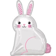White Satin Easter Bunny Rabbit 22 inch Anagram