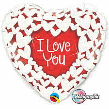 "I Love You" 36inch Holographic Balloon Qualatex
