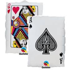 Queen of hearts/ Ace of Spades 30 inch Qualatex