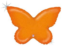 Supershape Butterfly foil - Holographic Orange 30 inch - Betallic