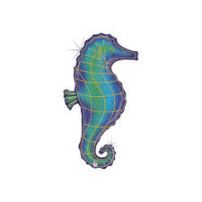Glitter Sea Horse Holographic 32 inch Betallic