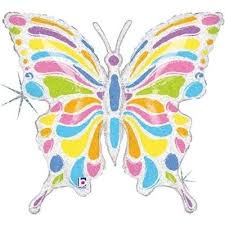 Supershape Holographic Butterfly foil - 33 inch Betallic