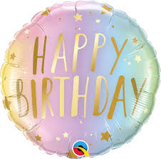 Qualatex 18 inch foil balloon - HBD Pastel Ombre