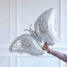 Supershape white Butterfly foil - 44 inch Qualatex
