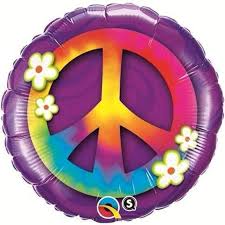 Peace Sign & Daisies 18 inch Qualatex