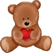 Bear holding a red heart 35 inch Qualatex