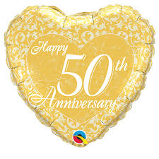 Happy 50th Anniversary heart 18 inch Qualatex