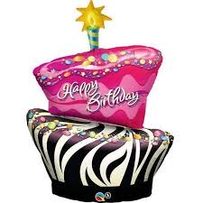 Birthday Supershape Funky Zebra cake 41 inch- Qualatex