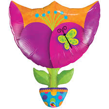 Potted flower Foil Balloon- 35 inch Qualatex 