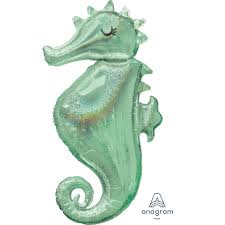 Holographic Mermaid Wishes Sea Horse 38 inch Anagram