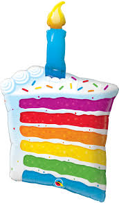 Rainbow Cake & Candle 42 inch Qualatex