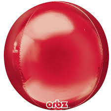 NON PACKAGED Red Orbz Foil Plain 16 inch 41 cm Anagram