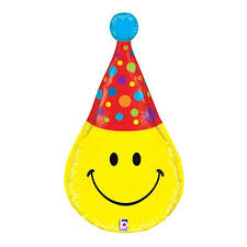 Dimensionals Smiley Party hat 33 inch Betallic
