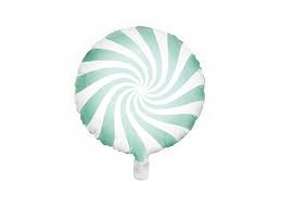 Green Candy swirl Pastel foil 18 inch - Party Deco