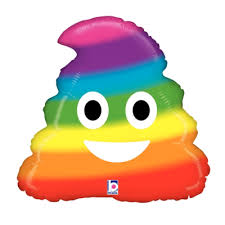 Emoji Poo Rainbow 20 inch Betallic