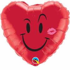 Naughty Smile & Kiss Heart 18 inch Qualatex