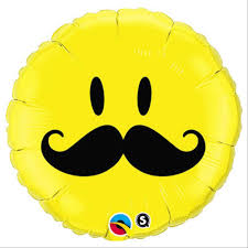 Mustache smile face 18 inch Qualatex