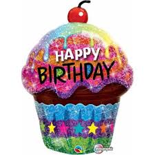 Dazzling Birthday Cupcake 35 inch Qualatex