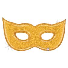Gold Glitter Mask Holographic 51 inch Betallic