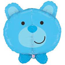 Blue Boy Bear Dimensionals Head 3d 27 inch Betallic