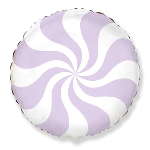 Lilac Candy swirl Pastel foil 18 inch - Party Deco