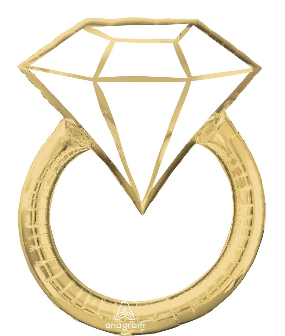 Diamond Ring satin Foil gold/white 30 inch Anagram
