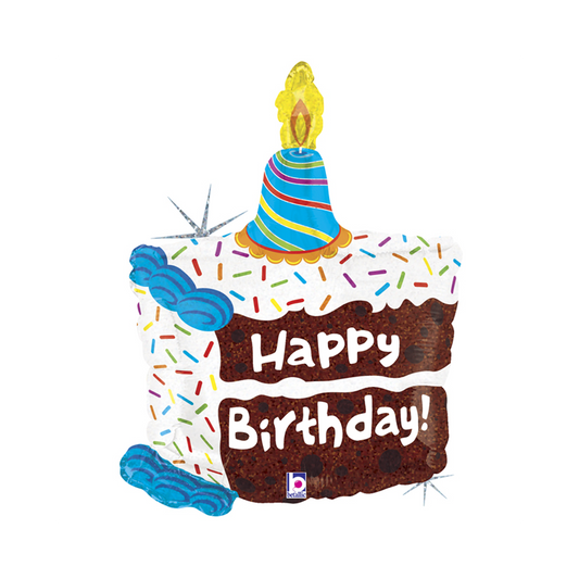 Betallic 28 inch Holographic foil balloon - Cake slice