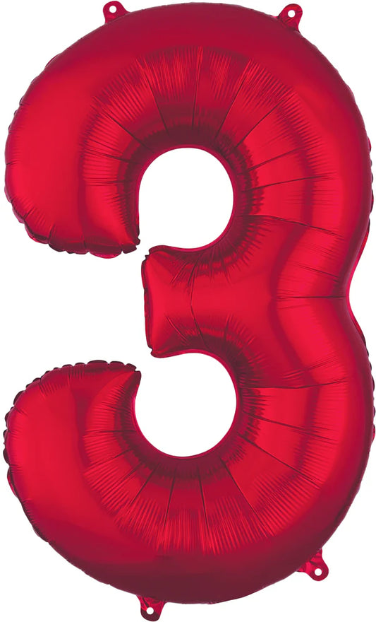 Number 3 - Red  -34 inch Anagram