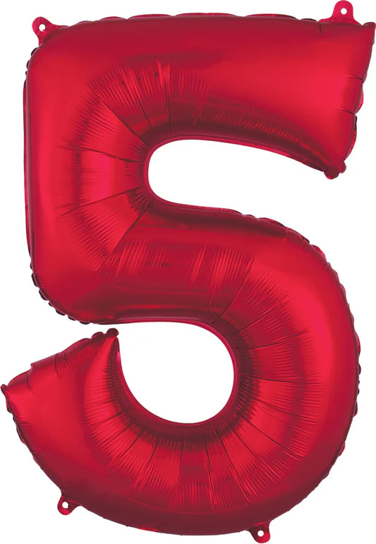 Number 5 - Red  -34 inch Anagram