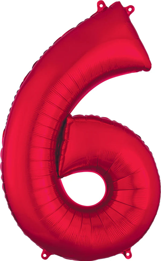 Number 6 - Red  -34 inch Anagram