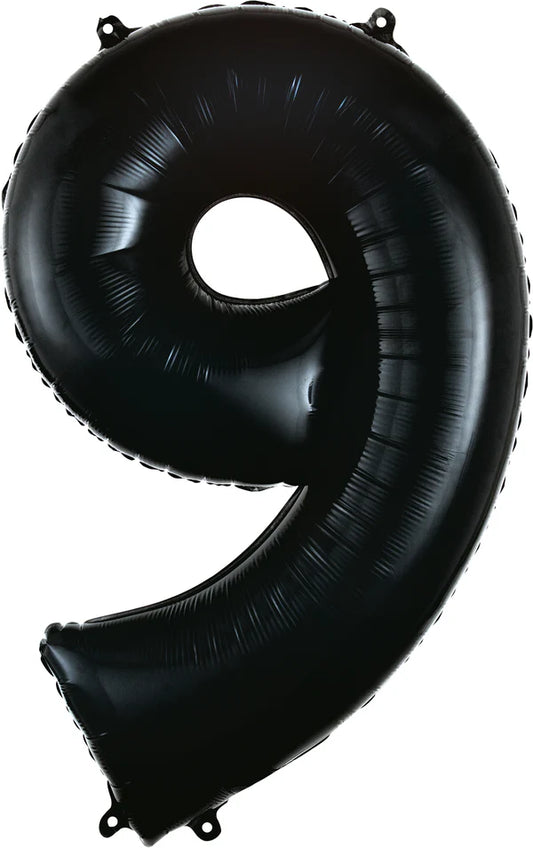 Number 9 - Black  -34 inch Qualatex