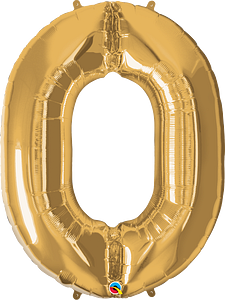 Number 0- Gold -34 inch Qualatex