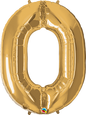 Number 0- Gold -34 inch Qualatex