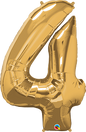 Number 4- Gold -34 inch Qualatex