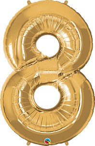 Number 8- Gold -34 inch Qualatex