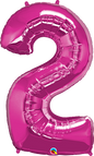 Number 2- Pink  -34 inch Qualatex