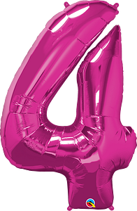 Number 4- Pink  -34 inch Qualatex