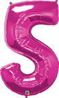 Number 5- Pink  -34 inch Qualatex