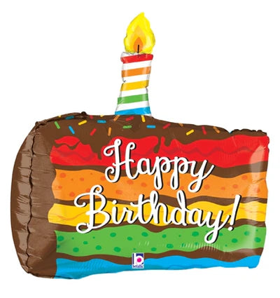 Betallic 28" Dimensionals Rainbow Birthday Cake Balloon