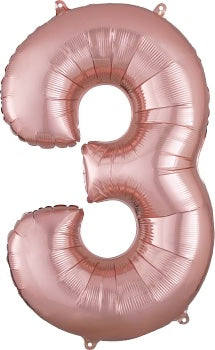 Number 3 - Rose Gold  -34 inch Anagram