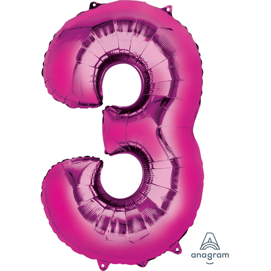Number 3 - Pink  -34 inch Anagram