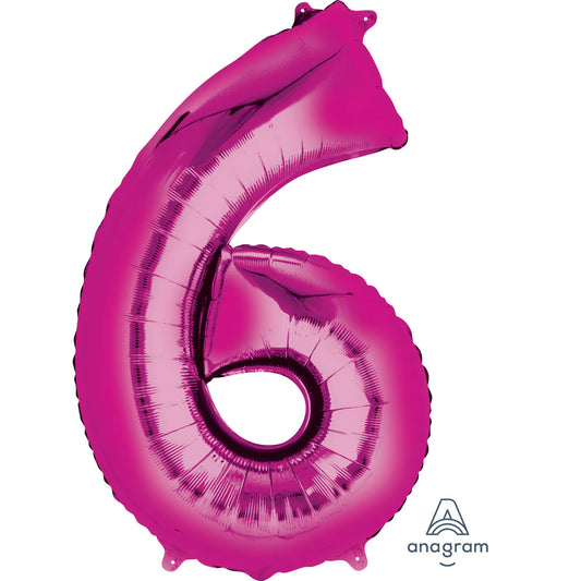 Number 6- Pink  -34 inch Anagram